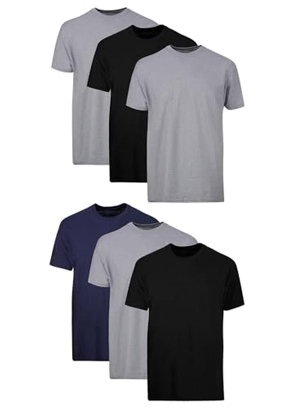 Mens Crew Neck T Shirt Undershirt Cotton Blend Moisture Wicking Classic Fit Tee